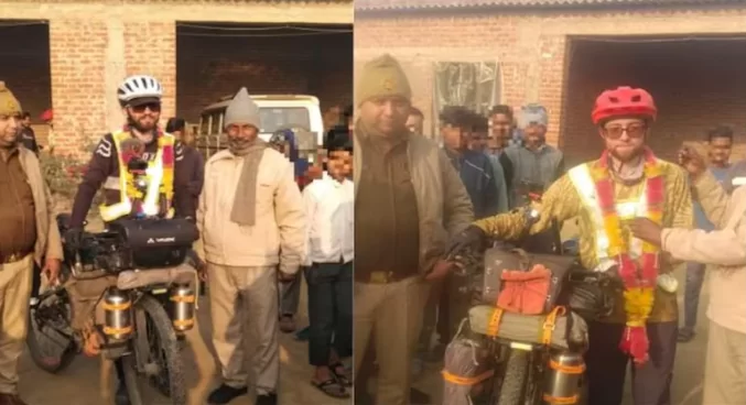 Waylaid French cyclists find kindness in Indian village on their way to Kathmandu